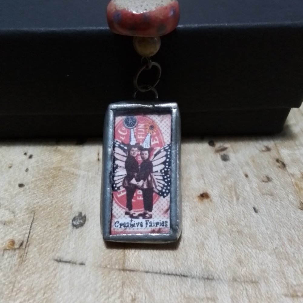 Handmade Creativity Assemblage Necklace Mixed Med… - image 4